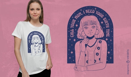 Astrologie-Mädchen-T-Shirt-Design