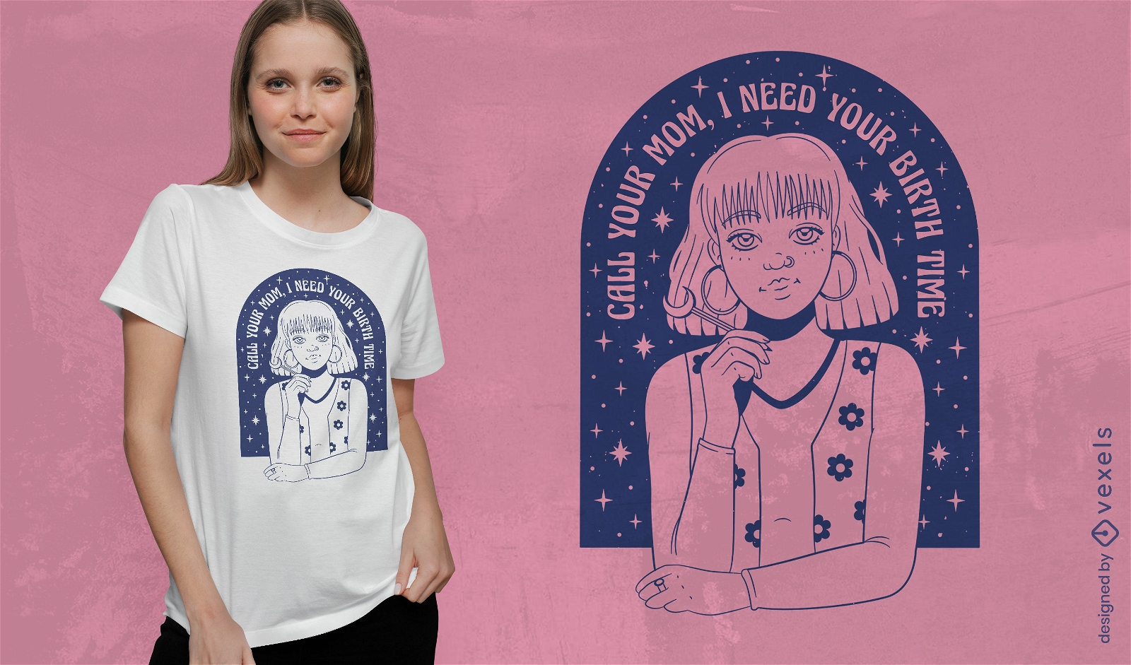 Diseño de camiseta de niña de astrología.