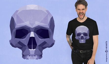 Low poly skull t-shirt design