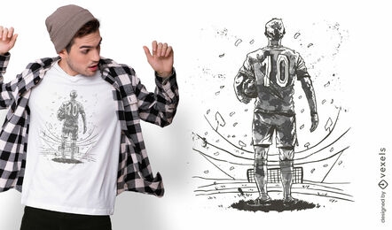 Soccer player in field t-shirt design