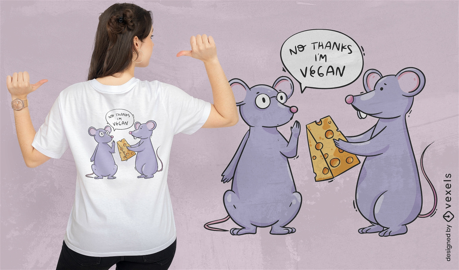 Ratos animais com design de t-shirt de queijo
