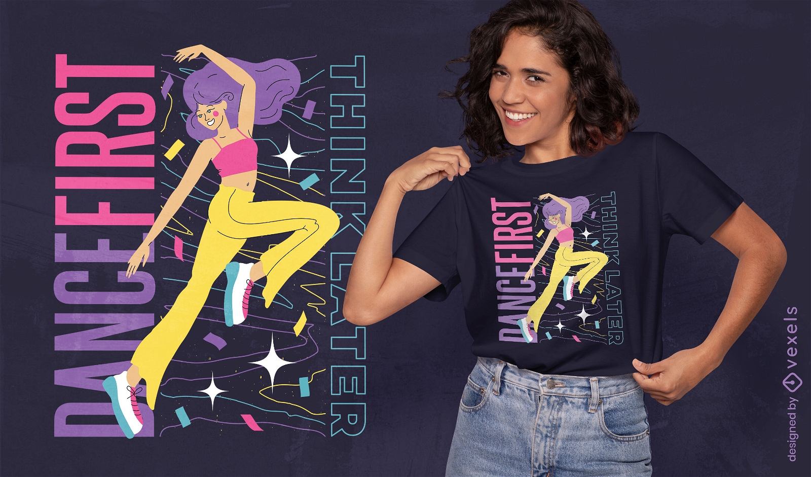 Tanzendes Frauenzitat-T-Shirt Design