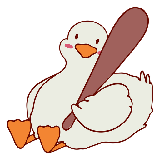 Goose holding a bat PNG Design