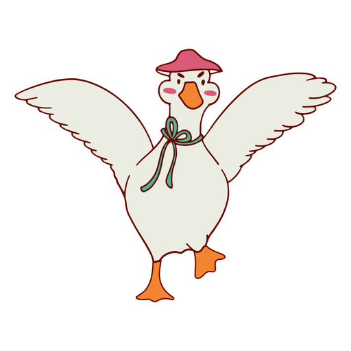 Goose wearing a nice hat PNG Design
