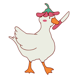 Gans, die ein Messer hält PNG-Design