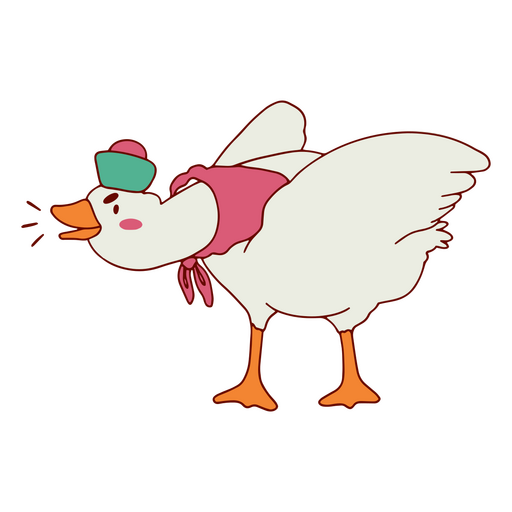 Goose wearing a cool hat PNG Design
