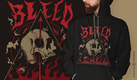 Skeleton in hell satanic t-shirt psd