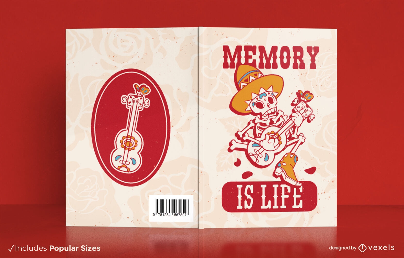 Diseño de portada de libro de citas de vida del día de los muertos