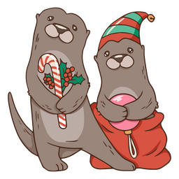 Süße Weihnachtsotter PNG-Design