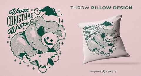 Christmas Koala throw pillow design
