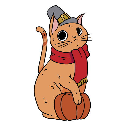 Adorable cat wearing winter clothes PNG Design