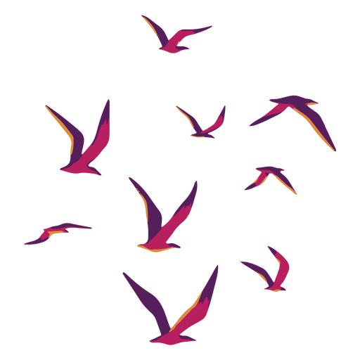 Ein Schwarm Zugvögel, der am Himmel aufsteigt PNG-Design