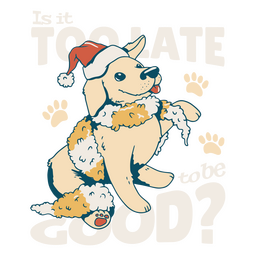 Netter Weihnachtshund, der eine festliche Girlande trägt PNG-Design