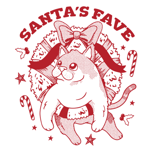 Entzückende Katze, die in einem festlichen Weihnachtskranz spielt PNG-Design