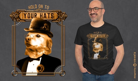 Camiseta steampunk de cachorro golden retriever psd