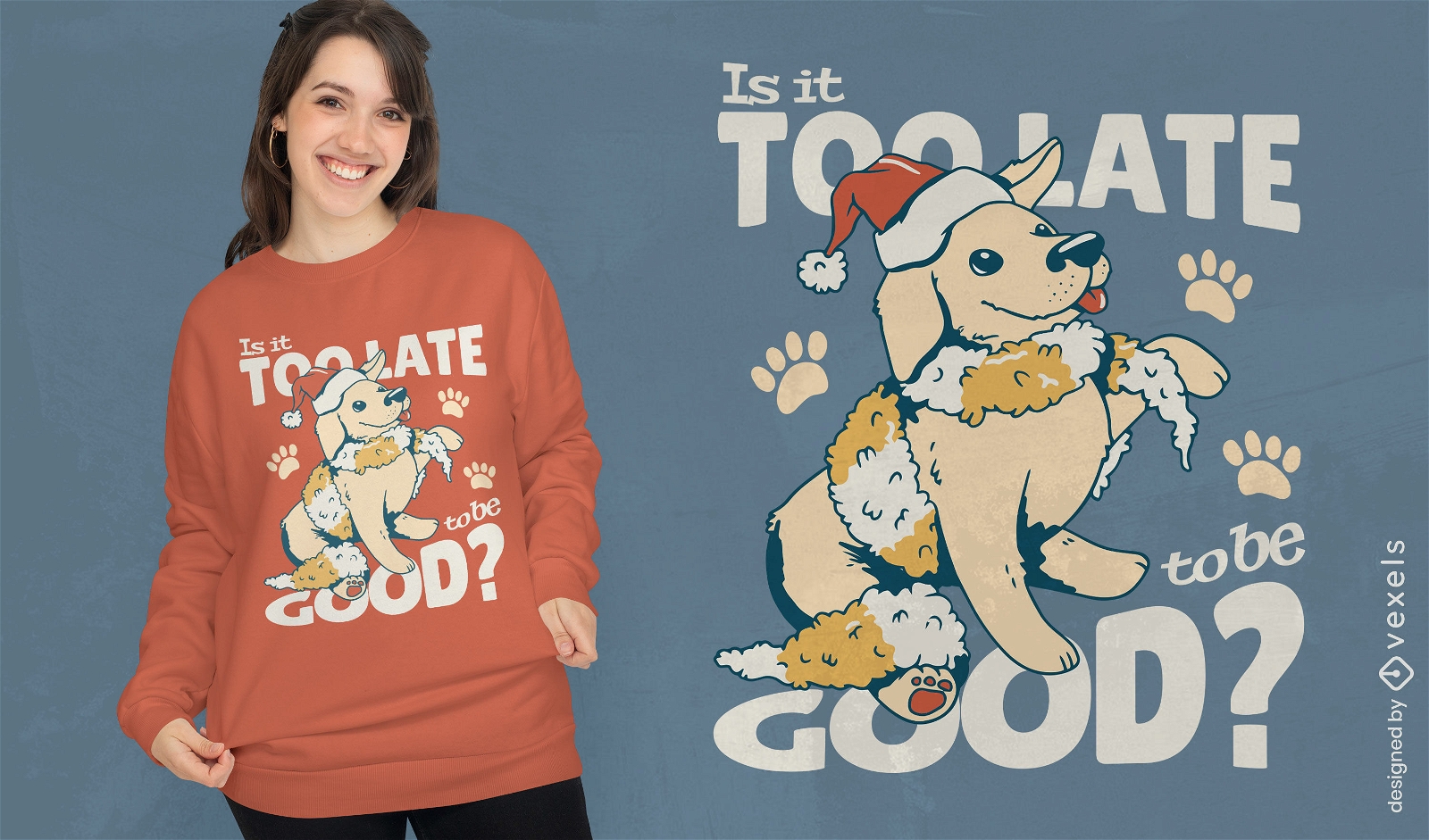 Good dog Christmas t-shirt design