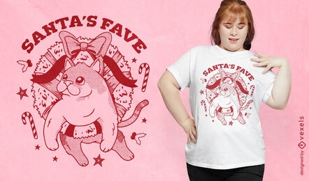 Santa's fave Christmas cat t-shirt design