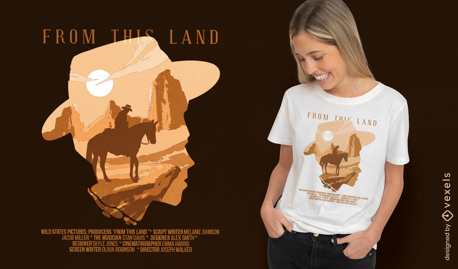 Design de camiseta de filme ocidental
