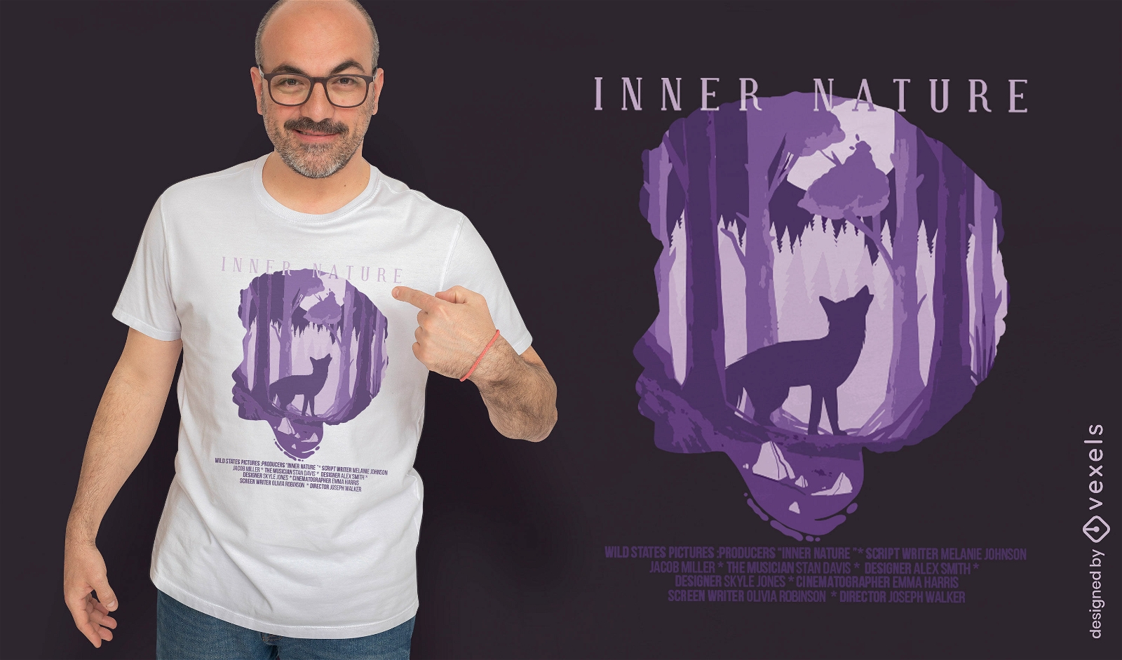 Diseño de camiseta de película de hombre lobo de naturaleza interna
