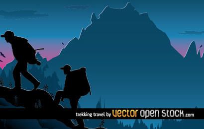 Trekking Travel illustration design