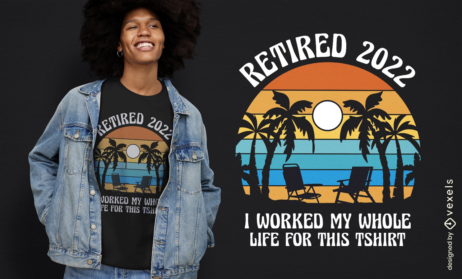 Diseño de camiseta de playa con cita jubilada