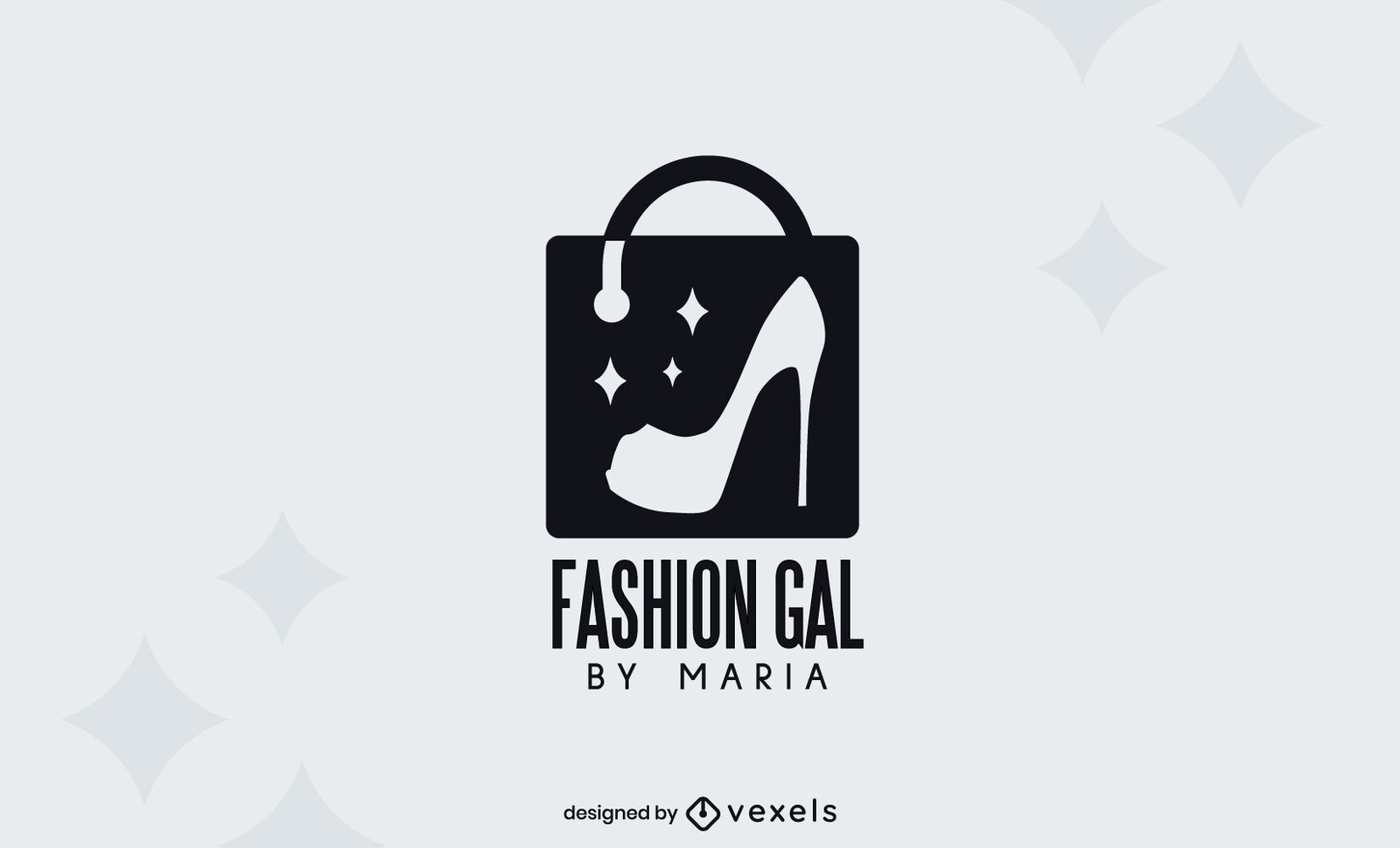 Diseño de logotipo de chica de moda