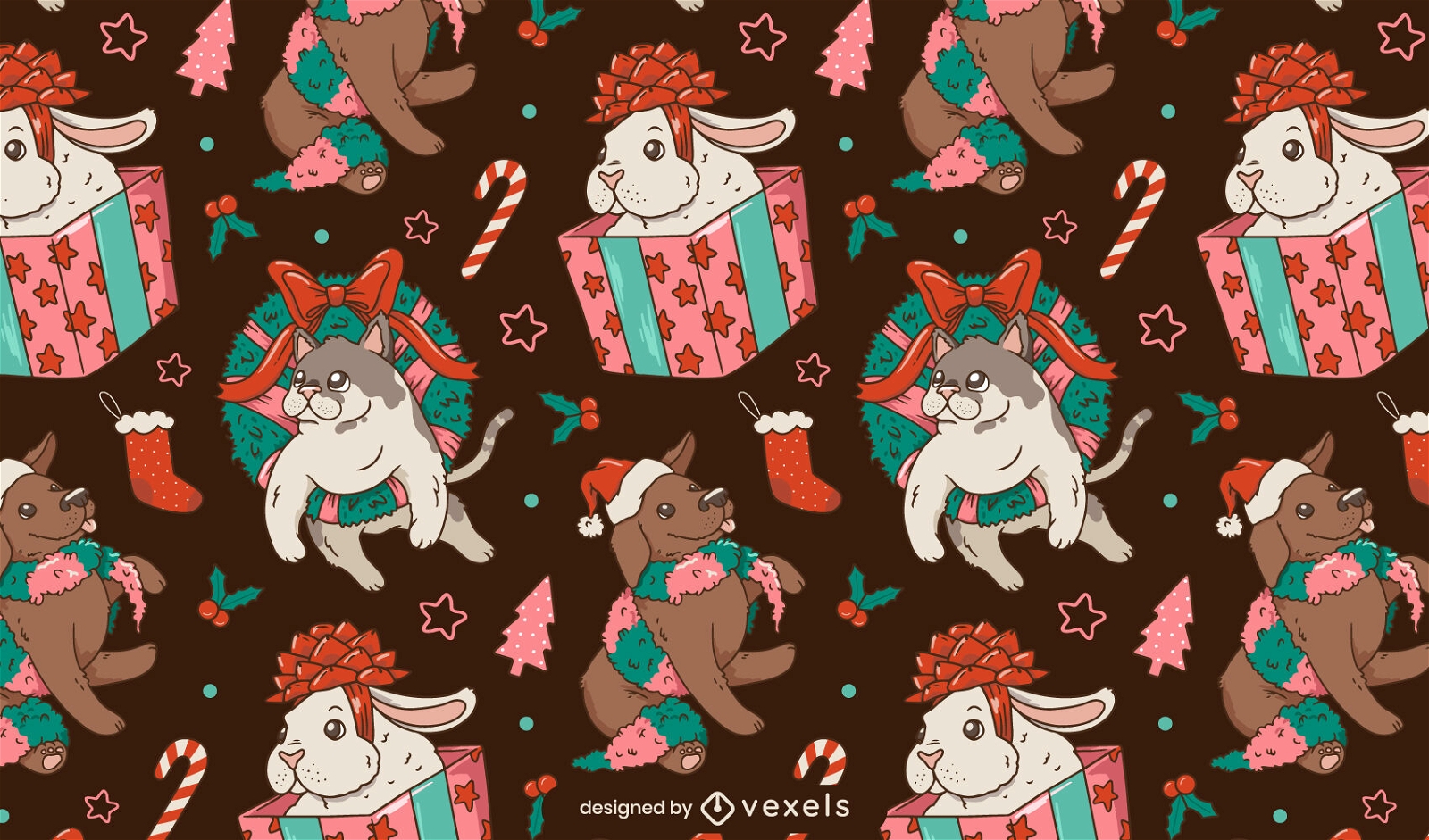 Weihnachtsgeschenke Tiere Musterdesign