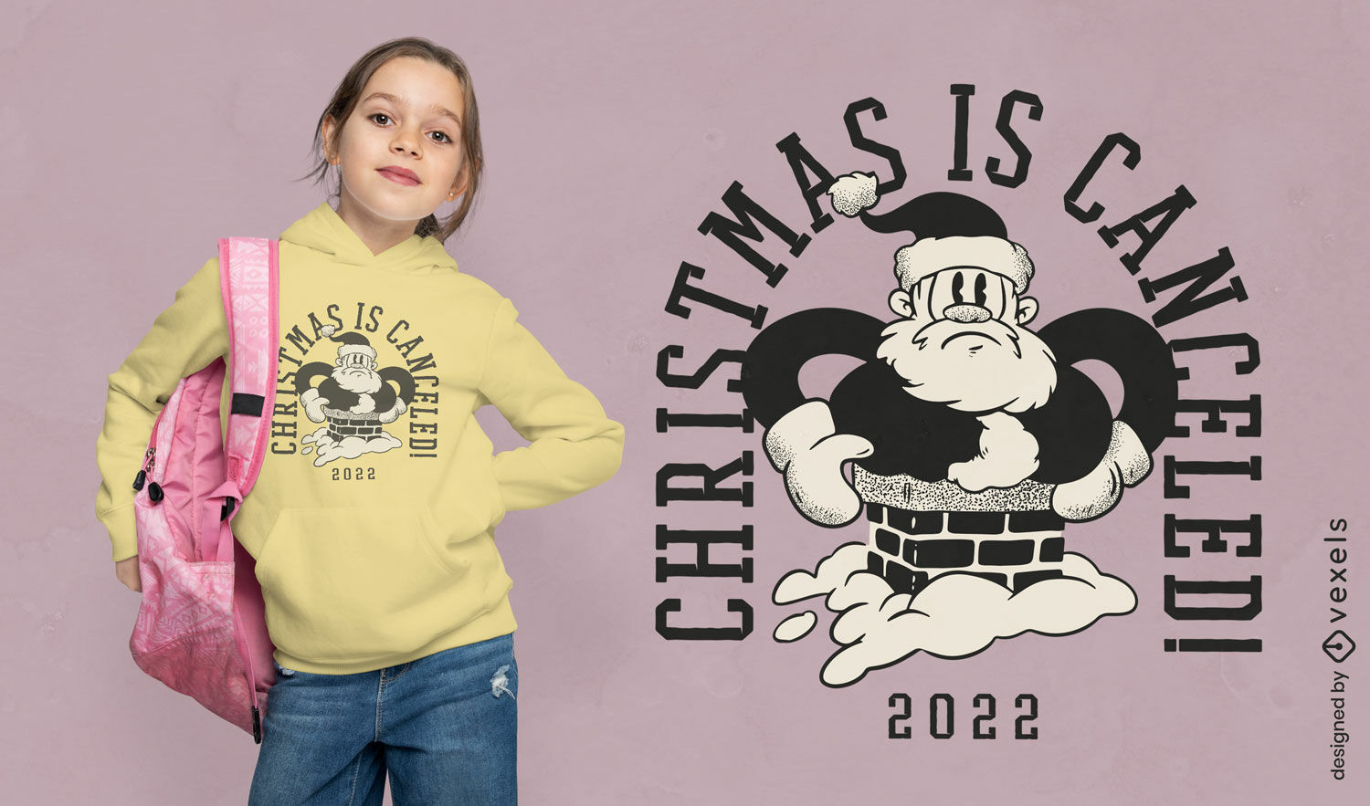 O Natal é cancelado o design da camiseta do Papai Noel