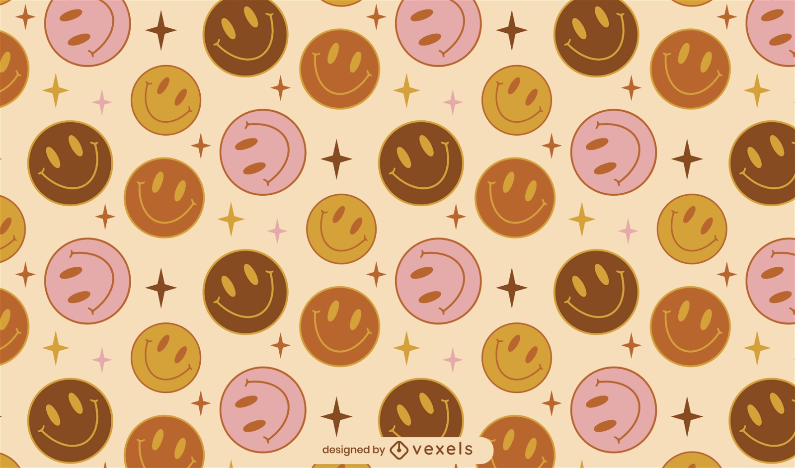 Smiley-Gesichter Emoji Retro-Musterdesign