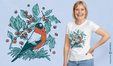 Bullfinch Vogel Tier-T-Shirt-Design