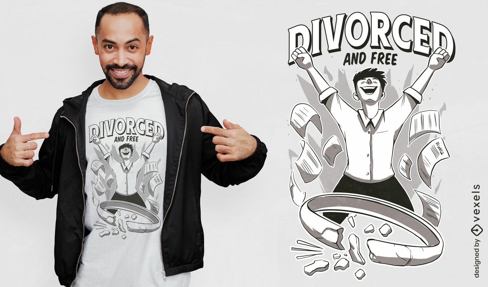 Happy divorced free man t-shirt design