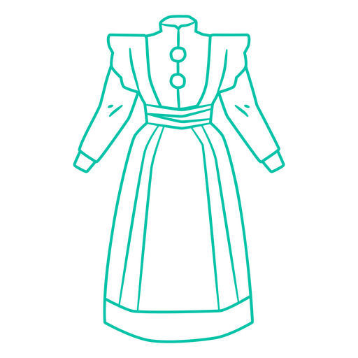 Antike Haushälterin Kleid Schlaganfall-Symbol PNG-Design