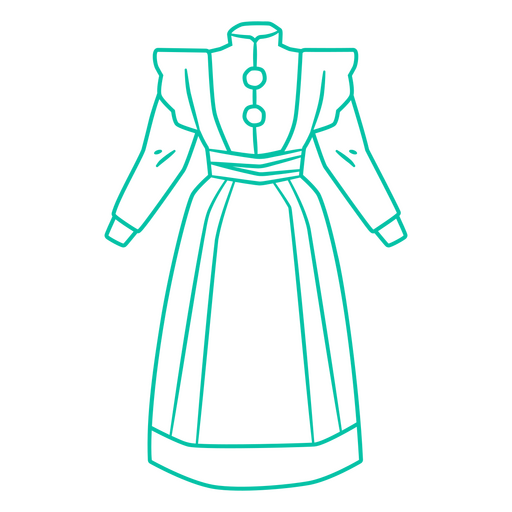 Icono de trazo de vestido de ama de llaves antiguo Diseño PNG
