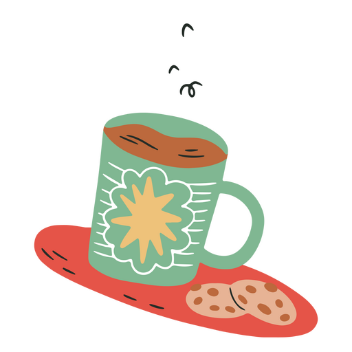 Design de chocolate quente e biscoitos para evocar feriados Desenho PNG