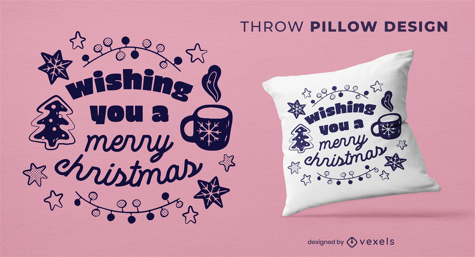 Christmas holiday quote throw pillow design