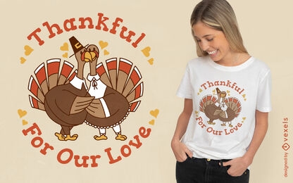 Turkey couple thanksgiving day t-shirt design