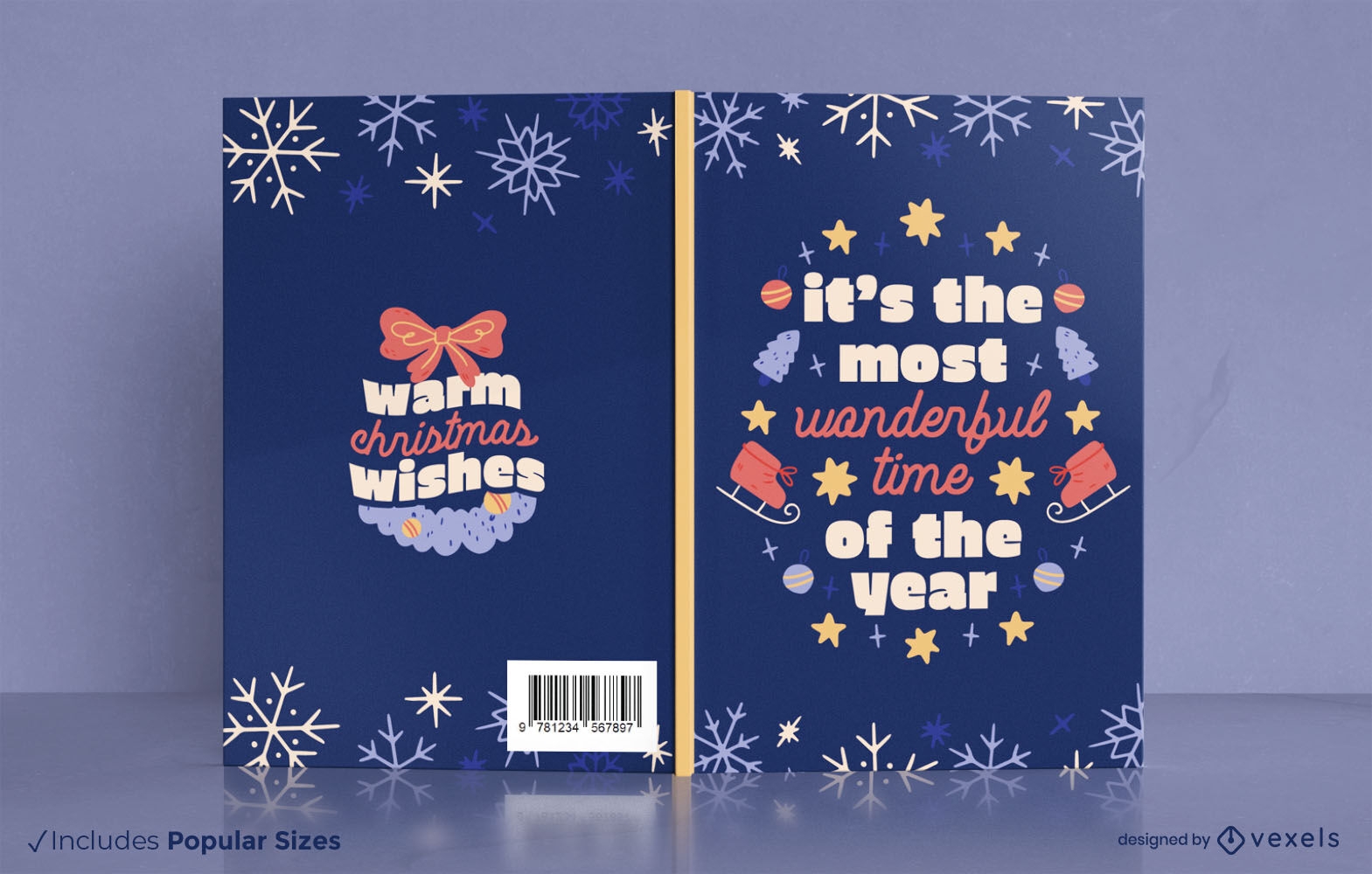 Design de capa de livro de tempo maravilhoso de natal