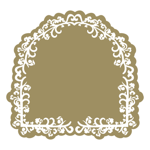 Elegant Victorian border with intricate designs PNG Design