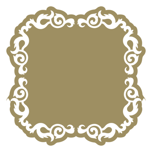 Ornate frame with Victorian-style edges PNG Design