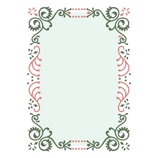 Fancy Victorian-style frame with ornate edges PNG Design