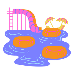 Wellenspiele im Wasserpark PNG-Design