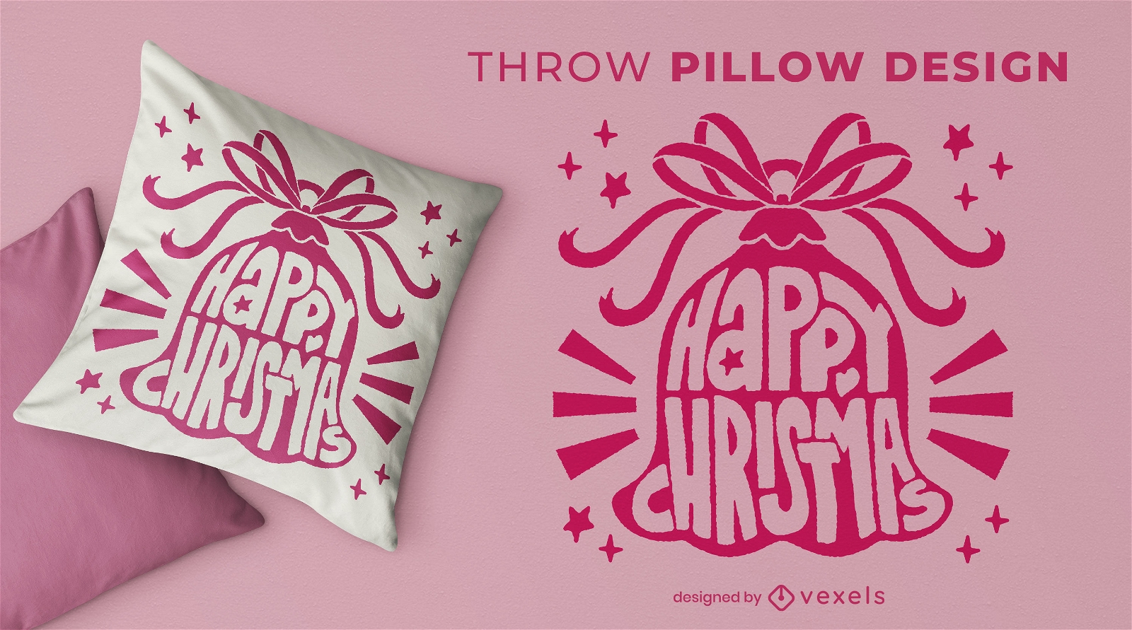 Happy christmas throw pillow design