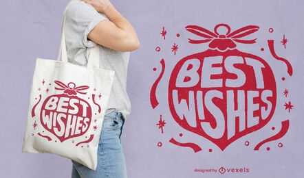 Best wishes Christmas decoration tote bag design