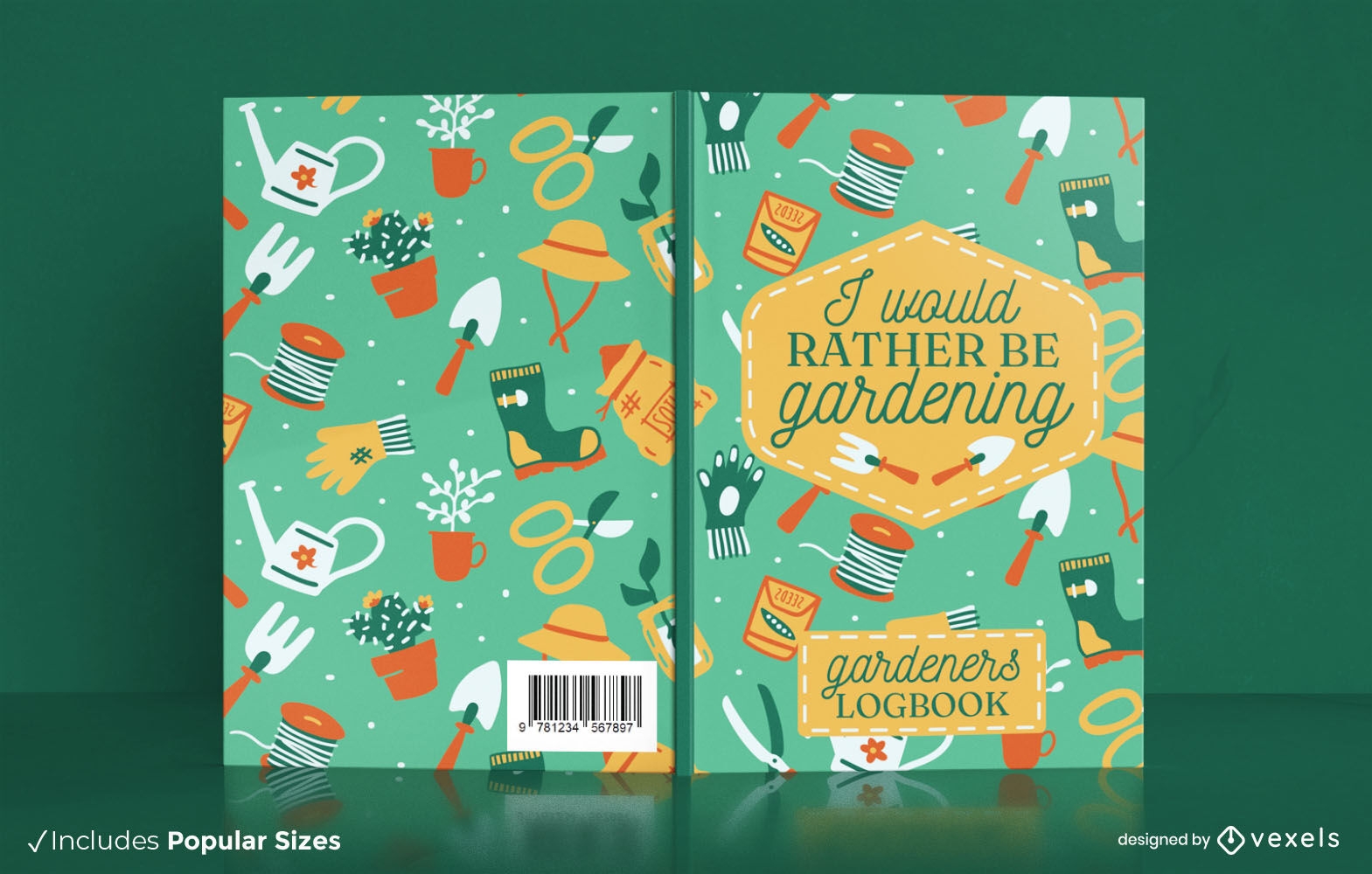 Design de capa de livro de ferramentas de hobby de jardinagem