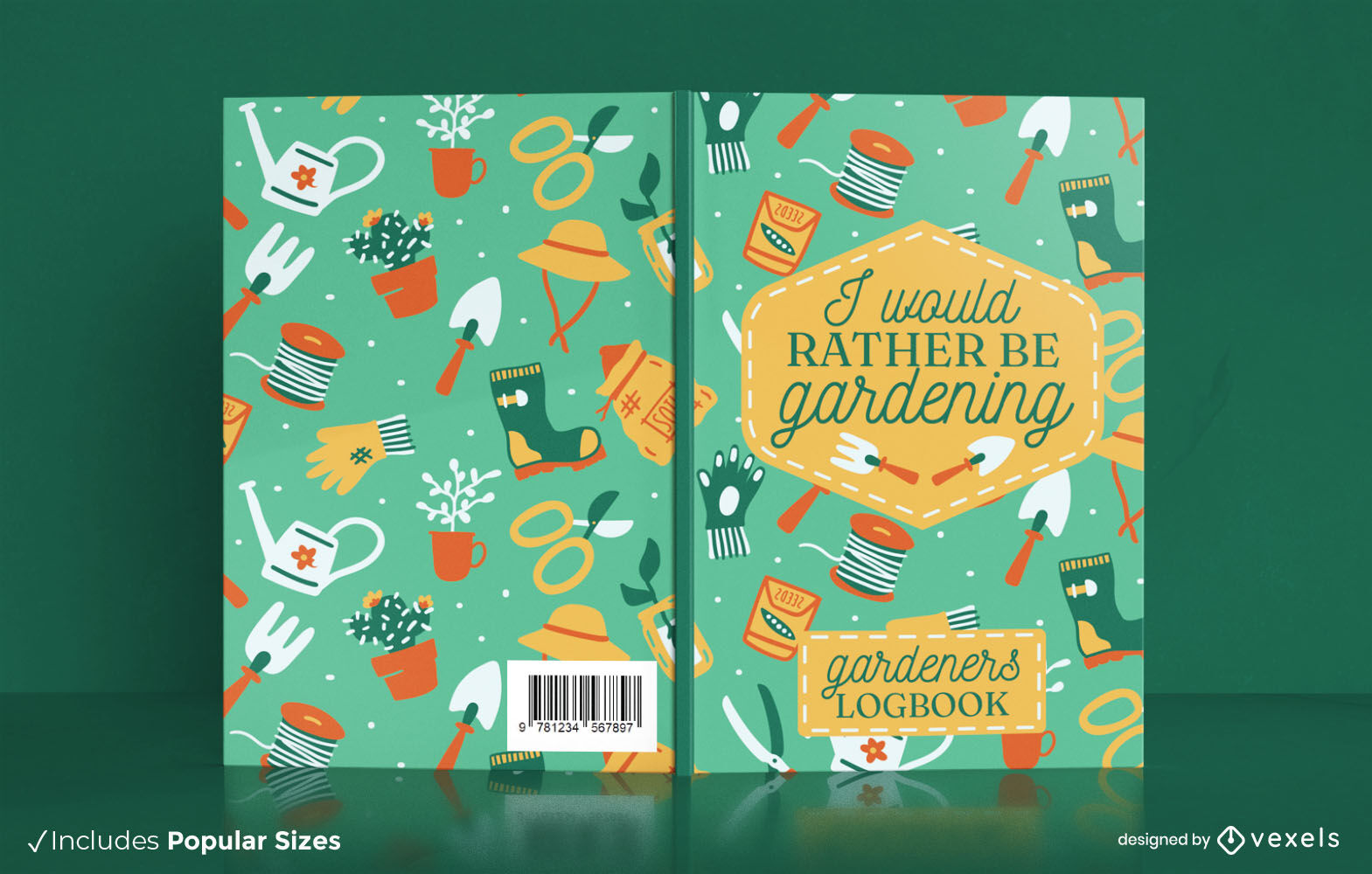 Diseño de portada de libro de herramientas de hobby de jardinería