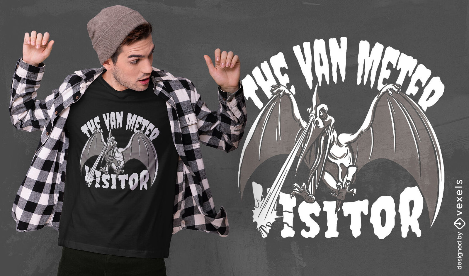 Diseño de camiseta voladora de monstruo dinosaurio