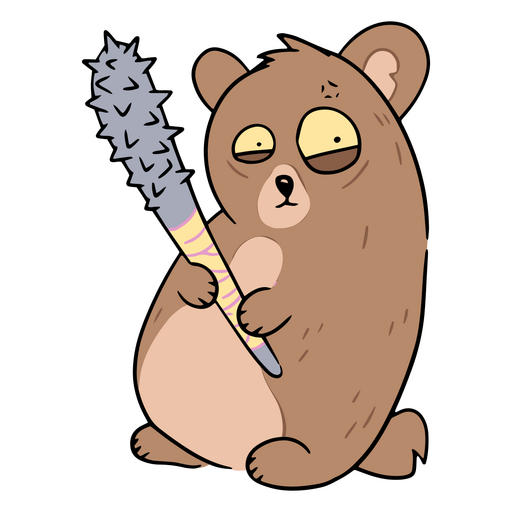 Cute deadly beaver with an spiked mace PNG Design