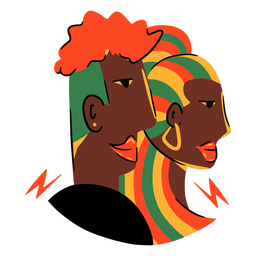 Mann und Frau in einem Black History Month-Abzeichen PNG-Design