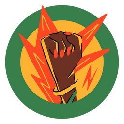 Mano arriba en una insignia del Mes de la Historia Negra Diseño PNG