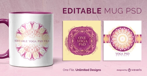 Mandala mug design template scalable